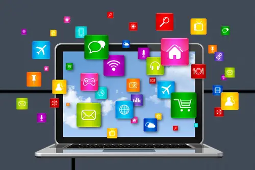 Apps buttons, colorful Digital Document Solutions, RI, MA, Kyocera, Canon, Xerox