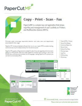 Ecoprintq Cover, Papercut MF, Digital Document Solutions, RI, MA, Kyocera, Canon, Xerox