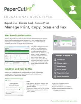Education Flyer Cover, Papercut MF, Digital Document Solutions, RI, MA, Kyocera, Canon, Xerox