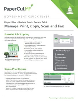Government Flyer Cover, Papercut MF, Digital Document Solutions, RI, MA, Kyocera, Canon, Xerox